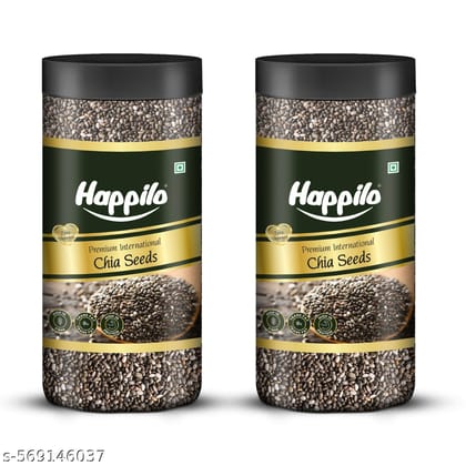 Happilo Premium Chia Seeds 500g Jar (Pack of 2)