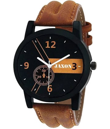 JAXON - Brown Leather Analog Men's Watch
