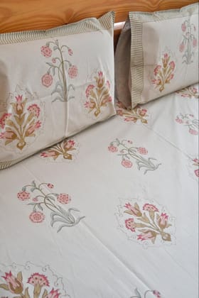 Gulbahaar Cotton Bedsheet : Timeless Elegance King 90x108 inches
