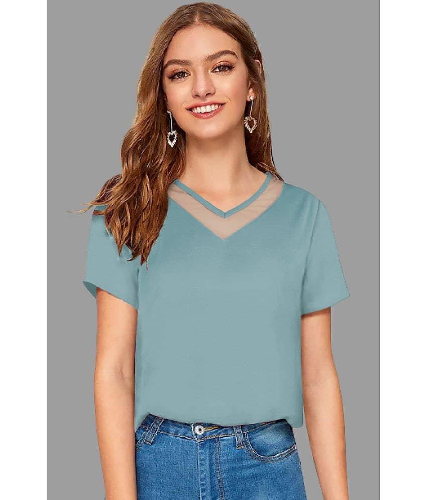 Sanjana Silks Women's Polyester Regular Top ( Maroon )