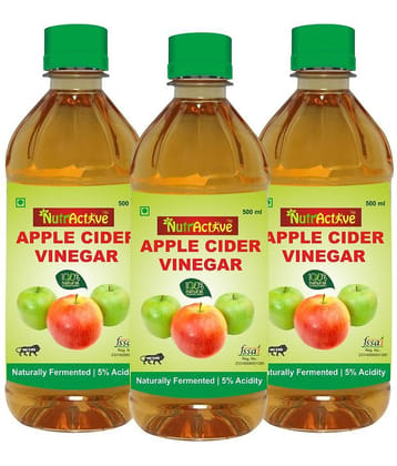 NutrActive Filtered Apple Cider Vinegar 1500 ml Unflavoured Pack of 3