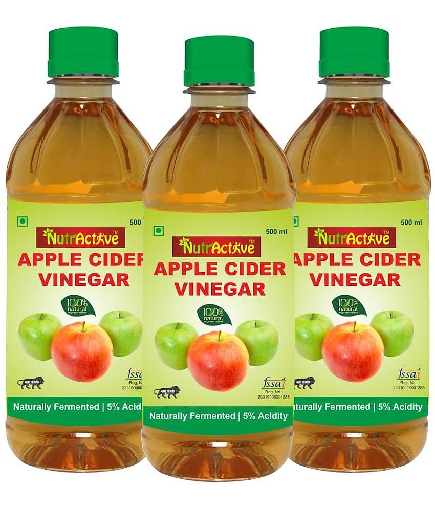 NutrActive Filtered Apple Cider Vinegar 1500 ml Unflavoured Pack of 3