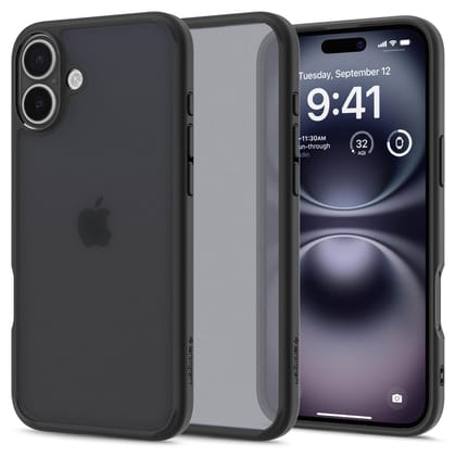 Spigen Ultra Hybrid Back Cover Case for iPhone 16 Plus, Durable Hybrid Structure, Air Cushion Technology - Polycarbonate + TPU | Frost Black Spigen Ultra Hybrid Back Cover Case for iPhone 16 Plus, Durable Hybrid Structure, Air Cushion Technology - Polyca