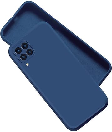 Case Vault Covers - Blue Silicon Plain Cases Compatible For Samsung Galaxy M32 ( Pack of 1 )