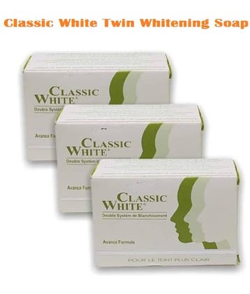 Classic White Twin Whitening Soap For Brightening & Lightening Soap 255 g Pack of 3