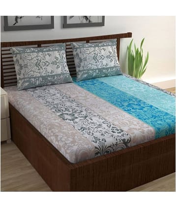 DIVINE CASA Cotton King Bedsheet ( Blue )
