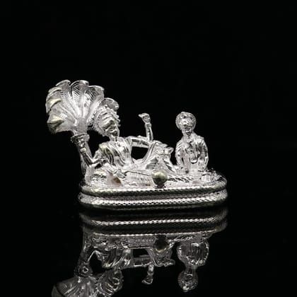 925 sterling silver lord Vishnu Narayana with lakshmi statue or figurine , amazing divine diwali puja worshipping figurine art art745