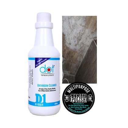 DOT Homecare Products - Bathroom Cleaner, Descaler 400ml + Multipurpose Cream Polish - White Patch Remover 50grams