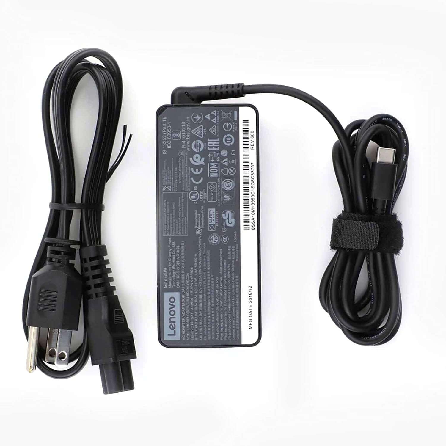 Lenovo Original 65W 20V 3.25A Standard USB Type-C for Laptops Ac Adapter
