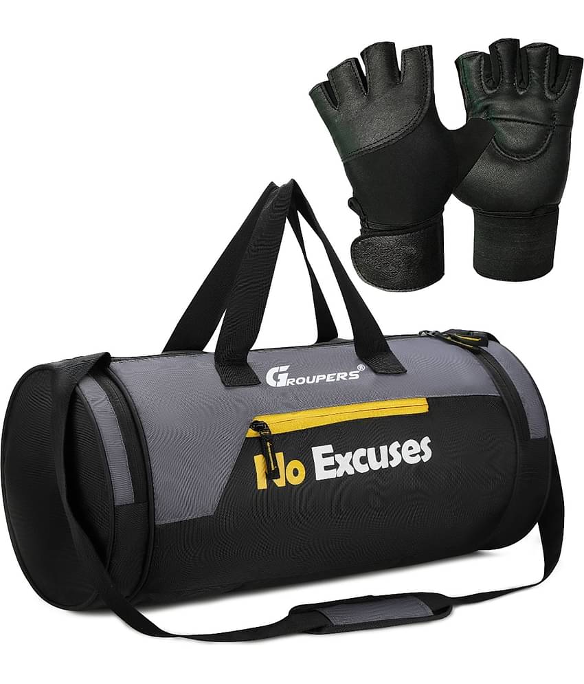 GROUPERS Polyester BLACK 25 Ltrs Gym Bag