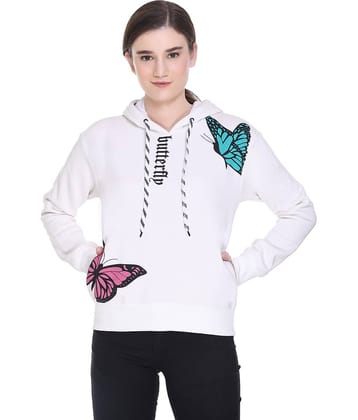 RF RAVES Fleece Off White Hooded Sweatshirt