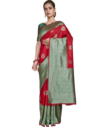 Sariya Jacquard Woven Saree With Unstitched Blouse Piece ( Multicolor1 )