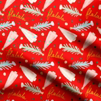 Christmas flalala Crepe Fabric