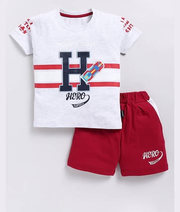 CUTOPIES Pack of 1 Boys Cotton T-Shirt & Shorts Set ( Navy Blue )