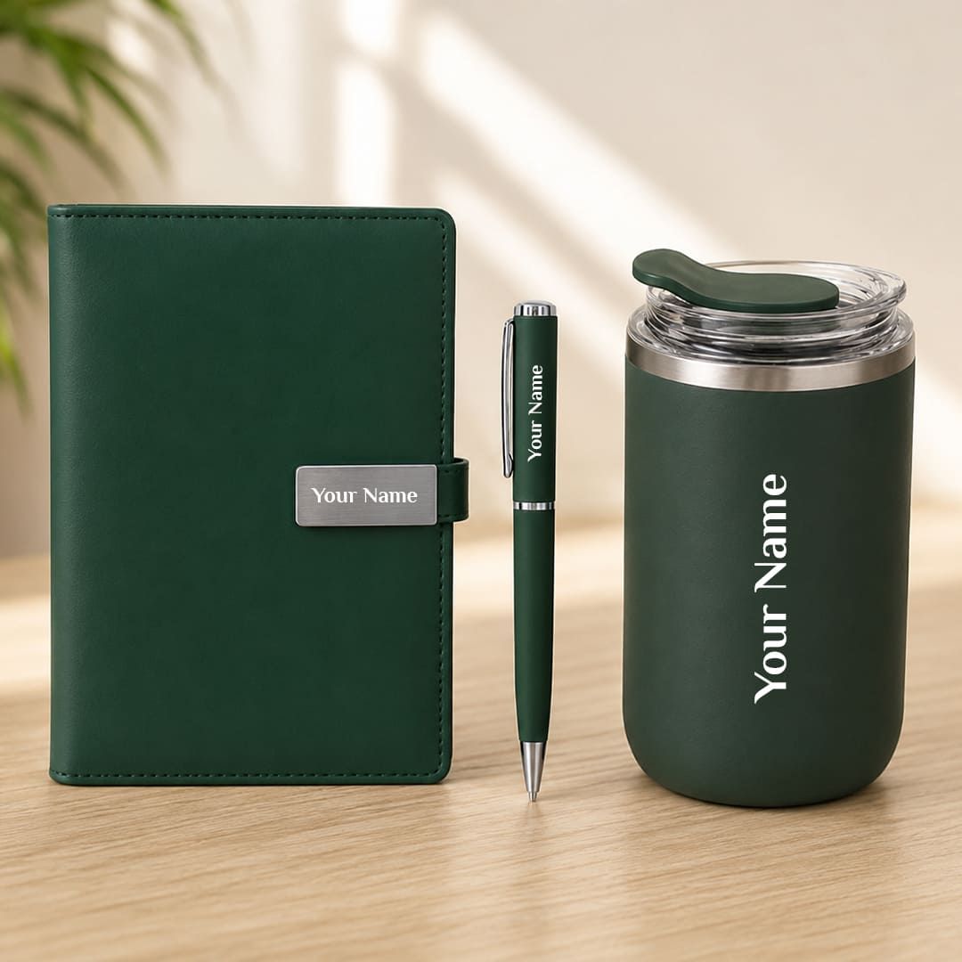 3-in-1 Office Essentials Gift Set with Tumbler & Notebook