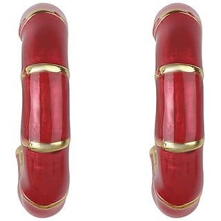 Small Enamel Baali Hoop Earring Daily Use for Girls Brass Material Earrings for Women's Fashion Jewellery for Party