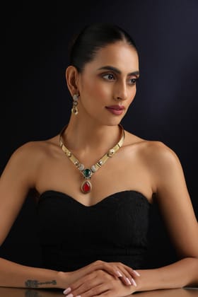 Tapasya Emerald and Ruby Hasli Set-Zironia