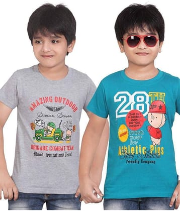 Dongli Pack of 1 Boys Cotton T-Shirt ( Multi Color )