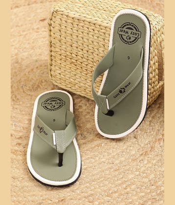 Cozy Wear Green Men's Thong Flip Flop