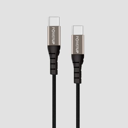 POWERUP Type C to Type C Cable 1.5 Mtr / 150 cm - Black