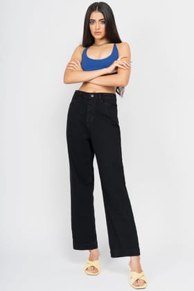 Black Women's Straight Jeans 28