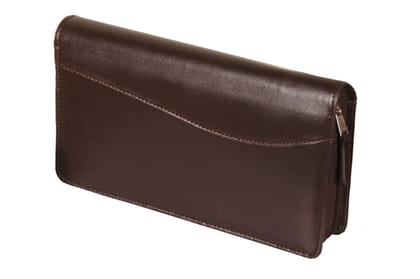 Sukeshcraft Multiple Cheque Book Holder with Wrist Loop RFID Safe BROWN
