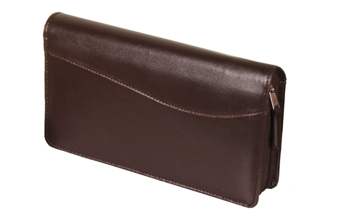 Sukeshcraft Multiple Cheque Book Holder with Wrist Loop RFID Safe BROWN