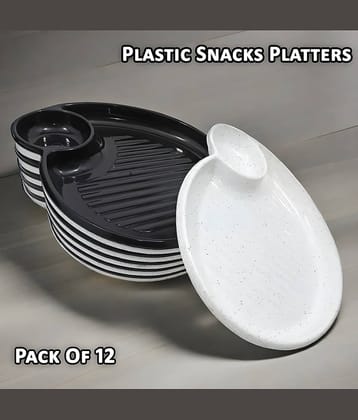 Inpro 12 Pcs Plastic Black Platter