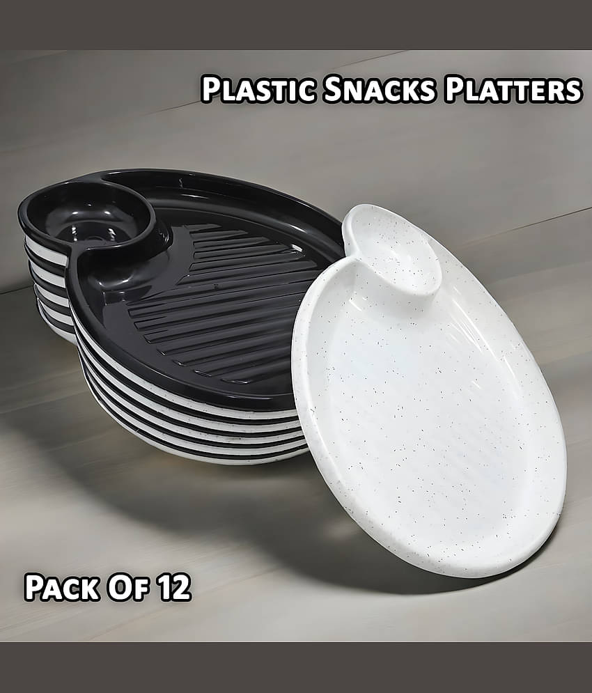 Inpro 12 Pcs Plastic Black Platter