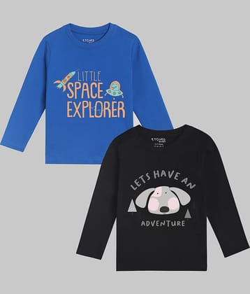 ETCHED DESIGN Pack of 1 Boys Cotton T-Shirt ( Multicolor )