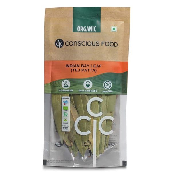 Conscious Food Indian Bay Leaf (Tej Patta) Organic -10 Gms