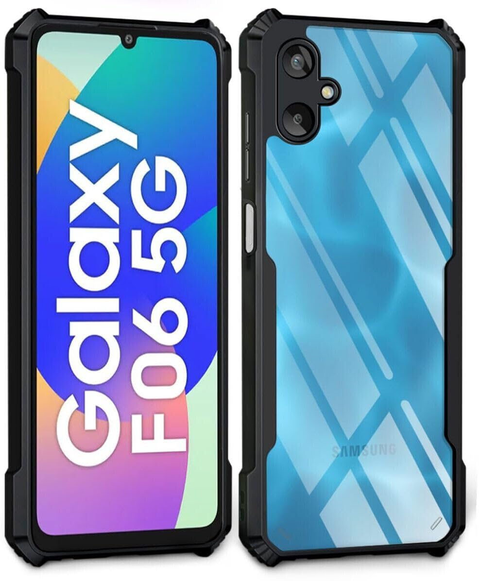 PLUGTECH Slim Shockproof Case | Matte Black Soft | Drop Protection | Precise Cutouts | Premium Mobile Cover for SAMSUNG Galaxy F06 5G