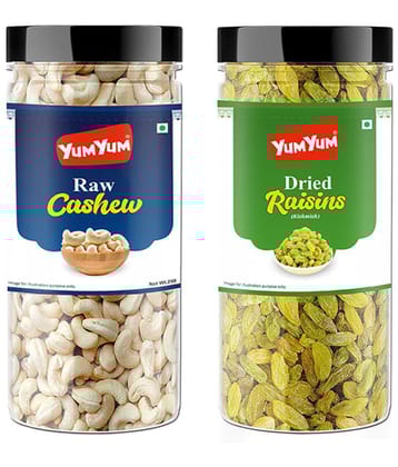 YUM YUM Premium Cashew Nut (250g) & Raisins Kishmish (250g) Dry Fruits Combo Pack