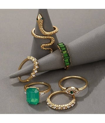FASHION FRILL Green Rings ( Pack of 6 )