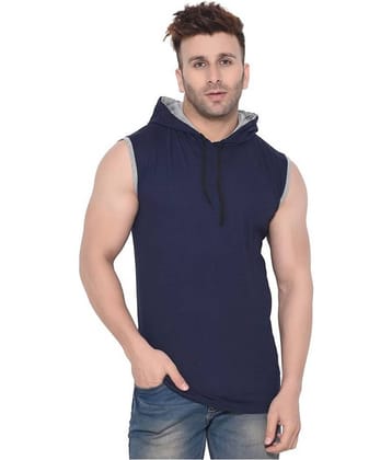 Tfurnish Cotton Blend Blue Solids T-Shirt