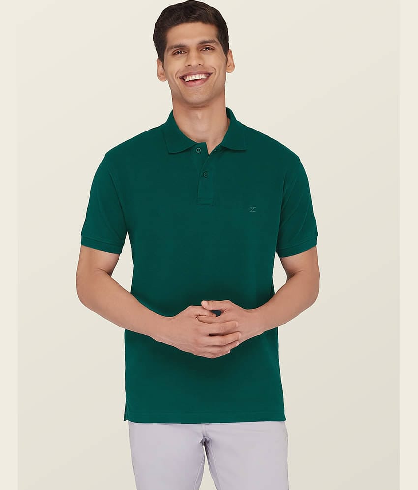 XYXX Pack of 1 Cotton Regular Fit Solid Half Sleeves Men's Polo T Shirt ( Green )