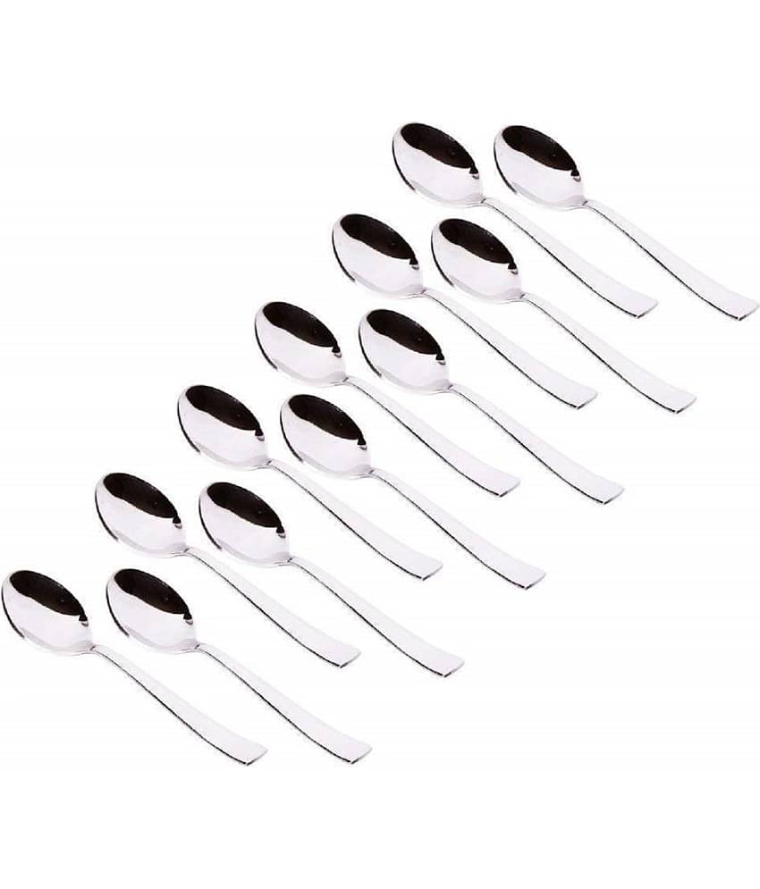 Analog kitchenware - Silver Stainless Steel Baby Spoon ( Pack of 12 )