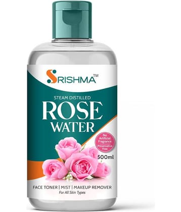Srishma Organic Ayurveda Fresh Rose Water (Facial Toner) Men & Women (500 ml)