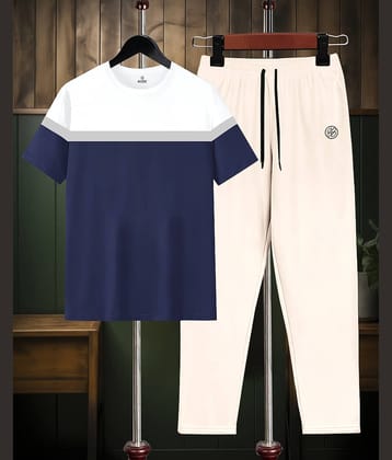 ENITOR Navy Blue Cotton Blend Relaxed Fit Men's Tracksuit ( Pack of 1 )