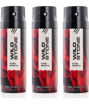 Wild Stone Ultra Sensual Deodorant for Men, 150ml (Pack of 3, 450ml)