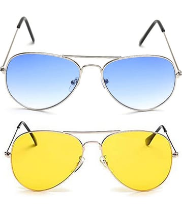 Kanny Devis - Gold Pilot Sunglasses ( Pack of 2 )
