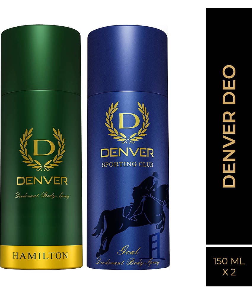 Denver Hamilton & Goal Long Lasting Deodorant Spray For Men 150 ml Each (Pack of 2)
