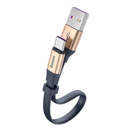 Baseus Simple Hw Quick Charge Charging Data Cable USB for Type-C 40W 23Cm (CATMBJ-BG1)-Gold Blue