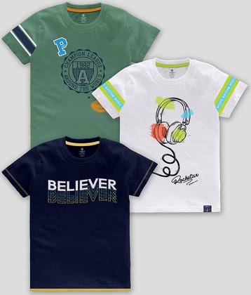 CODEZ Pack of 3 Boys Cotton Blend T-Shirt ( Multicolor )