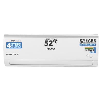 Voltas 243V Vectra Elite 2 ton 3 star inverter Split AC|4-IN-1 Adjustable mode|Energy Efficient|High ambient Cooling-cools even at 52C|Anti dust filter with Anti-microbial coating|Copper Coil| White Voltas 243V Vectra Elite 2 ton 3 star inverter Split AC