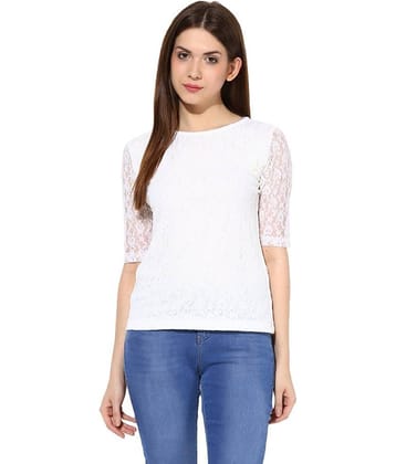 Miss Chase Women's Polyester Regular Top ( White )