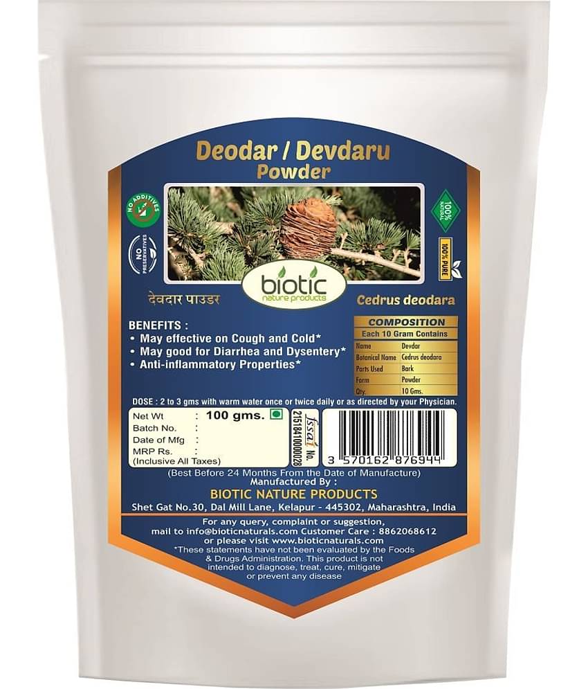 Biotic Deodar Powder (Cedrus Deodara) Powder 100 gm