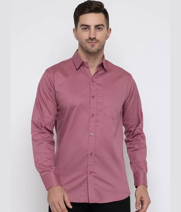 MODERNITY Cotton Blend Regular Fit Solids Full Sleeves Men's Casual Shirt - Pink ( Pack of 1 )