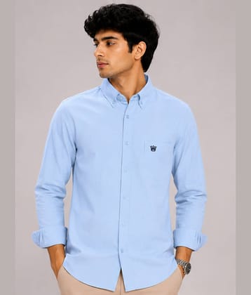 CAT BUNNY Cotton Blend Regular Fit Solids Full Sleeves Men's Casual Shirt - Sky Blue ( Pack of 1 )