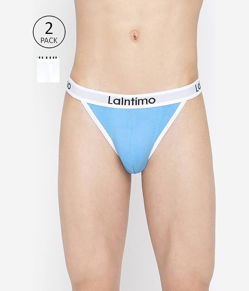 La Intimo Pack of 2 Cotton Bikini For Men's ( Multicolor )